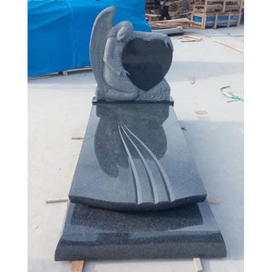 Monuments en forme de coeur pierres de granit monuments de pierre tombale noir complet - Product Image 3