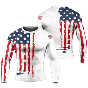 Camiseta Deportiva Unisex de Manga Corta con Estampado de Bandera Americana por Sublimación, Secado Rápido, Transpirable, 100% Poliéster, MMA BJJ, Camisetas Deportivas Personalizadas - Product Image 6