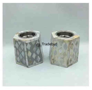 Portavelas de Nácar de Diseño, Pieza Decorativa de Lujo de Tradebyd - Product Image 1