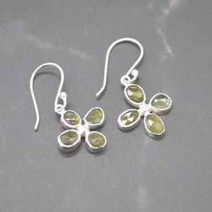 Pendientes Colgantes de Plata de Ley 925 con Turmalina Verde, Corte Clásico, Diseño Floral de Moda, Joyería de Piedra de Nacimiento de Octubre - Product Image 4