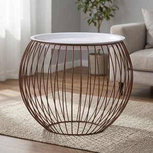 Factory Wholesale Iron Side <b>Table</b> Handmade Metal Wire Net Design With Metal Top & Metal Black Base Customized for Bedroom Ware - Product Image 1