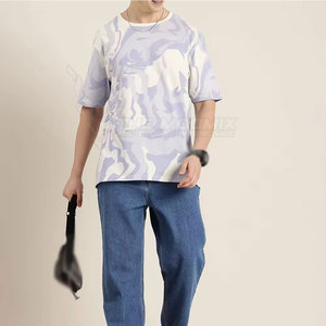 เสื้อยืดโอเวอร์ไซส์แขนสั้นผ้าฝ้าย 100% พิมพ์ลายด้วยเทคนิค Heat-Transfer คอกลม ระบายอากาศได้ดี พรีเมียมพิมพ์ลายทันสมัย สไตล์ลำลองในเมือง - Product Image 5