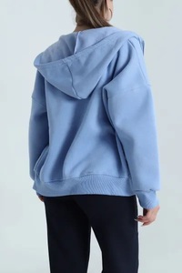 เสื้อฮู้ดโอเวอร์ไซส์สำหรับผู้หญิง Ever Glow รุ่นลำลองสำหรับฤดูใบไม้ร่วง สีดำล้วน ผลิตจากผ้าโพลีเอสเตอร์/คอตตอนผสม กันน้ำ ระบายอากาศได้ดี - Product Image 2