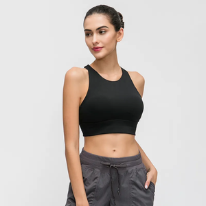 Sujetador deportivo de yoga 2026 personalizado para mujer, ligero, acanalado, de alto soporte, ecológico, transpirable, con tirantes cruzados y corte corto. - Product Image 4