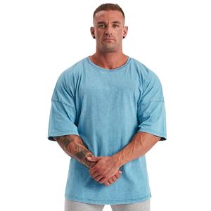 T-shirt en gros OEM, lourd, lavé, imprimé en sérigraphie, noir, surdimensionné, pour homme, formel, personnalisé, tissu 180g - Product Image 1