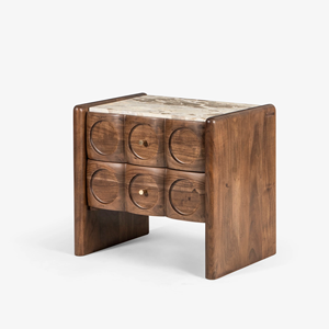 Mesita de Noche Moderna de Madera con Tapa de Mármol, Mueble de Almacenamiento Independiente para Dormitorio, Mesa Auxiliar para Sala de Estar u Oficina en Casa - Product Image 5