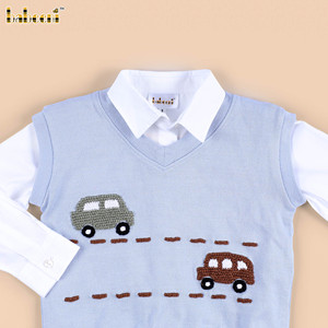 เสื้อกั๊กถัก Little Road Trip ผ้าฝ้าย 100% ได้รับการรับรอง OEKO-TEX ป้องกันไฟไหม้ - BC1455 - Product Image 3