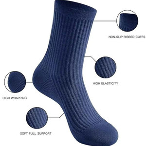 Econex Sports Crew Knee <b>Socks</b> Running Basketball Geometric Pattern White Black Knitted Breathable Quick Dry Non-Slip - Product Image 5