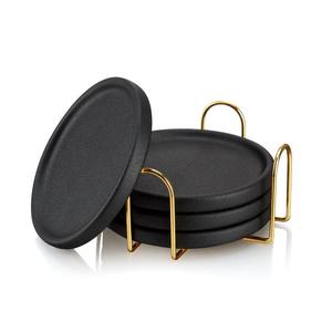 At Wholesale Price High Quality Aluminium and Brass Metal Gold Ivory Color Customized Tea Cup or <b>Glass</b> <b>Coasters</b> - Product Image 2