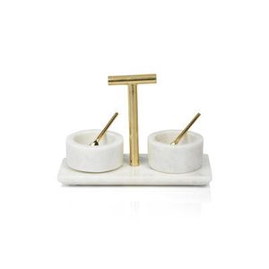 Accessoire de table de luxe, décoration de cuisine, porte-épices, décoration de cuisine minimaliste, ensemble sel et poivre haut de gamme - Product Image 1
