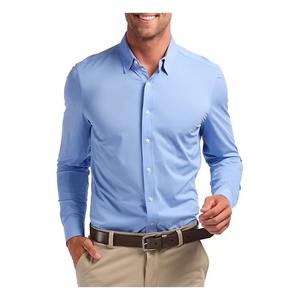 Camisa de Manga Larga para Hombre de Primera Calidad, Camisa de Manga Larga Elástica y Transpirable de Algodón para Hombre, Corte Ajustado, para Oficina - Product Image 2