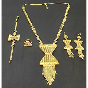 Hot-Selling Dubai 24KT Gold Plated Bracelet <b>Ring</b> Earring Set Nouveau Design Pearl Jewelry for Wedding Anniversary Low-Price - Product Image 2