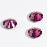 Piedras Sueltas de Moissanita Rojo Púrpura VVS de Alta Calidad, Redondas de 3-9 mm, Gemas Sintéticas Cultivadas, Venta al por Mayor en Stock