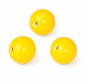 Handmade Plain Yellow Lampwork Glass Beads 12mm/14mm Round Loose Beads for DIY Jewelry Making, <b>Bracelet</b>, Necklace, Earrings - Product Image 1