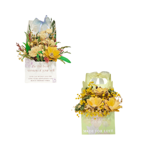 Petit panier de fleurs séchées mélangées, arrangements floraux légers et écologiques, décoration pour la maison, événements, Noël, origine Vietnam - Product Image 3