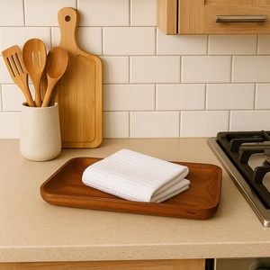 Bandeja de madera de buena calidad para servir té y desayuno, plato decorativo para comedor y cocina, de proveedor indio para exportación a granel. - Product Image 6