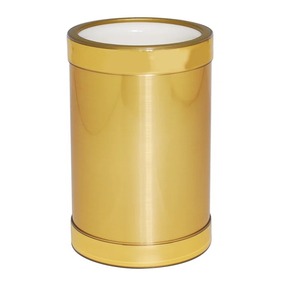 Seau à glace en métal doré, rond, pour champagne, avec doublure intérieure blanche, pour bar - Product Image 1