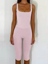 Ensemble de yoga et fitness uni pour femme, en tissu doux et respirant, vêtements de sport pour l'entraînement et l'exercice, tenue athlétique quotidienne avec taille élastique - Product Image 3