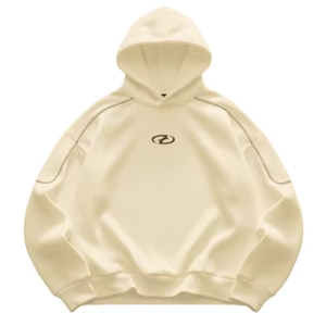 Sudadera con Capucha Oversize de Invierno con Mangas Raglán, Costuras con Ribete y Logotipo Estilizado en el Pecho - Ropa Casual Urbana Tejida para Hombre - Product Image 3