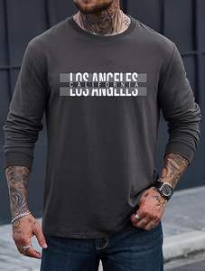 T-shirt graphique pour homme, imprimé décontracté, extensible, manches courtes, col rond, 100% coton biologique peigné, personnalisable, respirant - Product Image 3