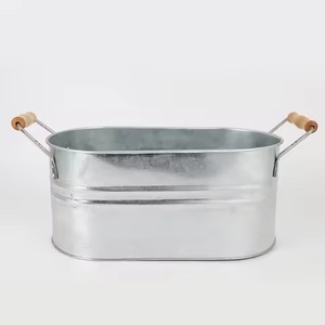 Durable Metal Ice Beverage Tub Stainless Steel Party Cooler <b>Bucket</b> Wine Beer Chiller Tub Party Use - Product Image 4