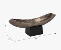Plateau de table ovale abstrait en aluminium, style moderne et minimaliste, pour décoration de table de salle à manger, décoration de maison de luxe, Ramadan, mariage, Diwali
