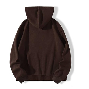Vintage Washed Fleece Gothic Zip-Up Hoodie <b>Black</b> Unisex Oversized Knitted Cotton Winter <b>Sweatshirt</b> - Product Image 4
