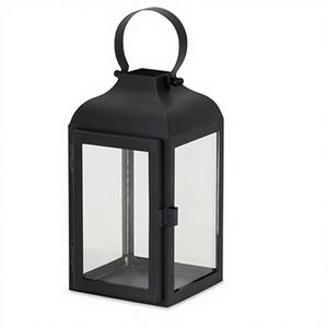 Nouvelle lanterne en métal et verre plaqué or brillant, disponible en grandes et petites tailles, pour la décoration intérieure, extérieure et de jardin. - Product Image 6