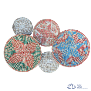 [BEST SELLING] | Seagrass Plates Eco Friendly Woven <b>Wall</b> Art Basket Plate For Resort Living Room Display from <b>Blue</b> Lotus Farm - Product Image 1