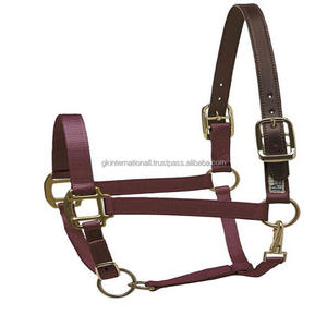 Licou de cheval en Nylon fait à la main de qualité supérieure, licou de rupture réglable avec matériel plaqué en laiton à bords souples de haute qualité - Product Image 3