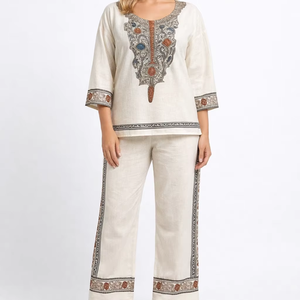 ชุดเซ็ตเสื้อและกางเกงลำลองพิมพ์ลายวิสโคสสำหรับผู้หญิงสองชิ้น จากผู้ผลิต - Product Image 1