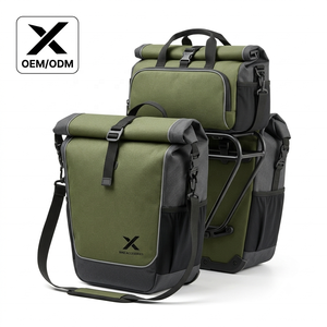 X OEM Waterproof PVC Bicycle Pannier <b>Bag</b> Set | 30L Large Capacity Rear Rack Carrier Adjustable Shoulder Strap | Reflective <b>Bag</b> - Product Image 1
