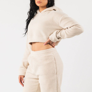 Ensemble sweat à capuche et pantalon personnalisé pour femme, broderie de lettres, 100 % coton, anti-boulochage, décontracté, pour l'extérieur, service ODM disponible - Product Image 6