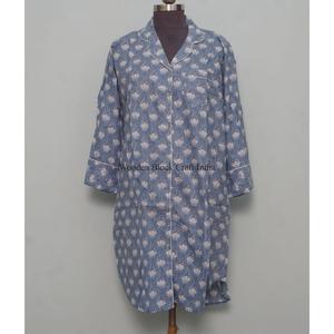 Chemise longue en coton style kimono pour femme, charme capricieux, élégance fluide et soyeuse, robes décontractées en gros - Product Image 1