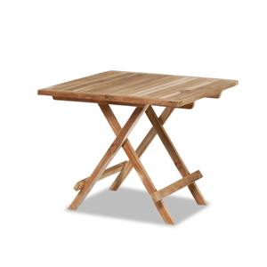 Table pliante d'extérieur en teck naturel avec pieds croisés, table de salle à manger en bois durable pour café, jardin et hôtellerie - Product Image 6