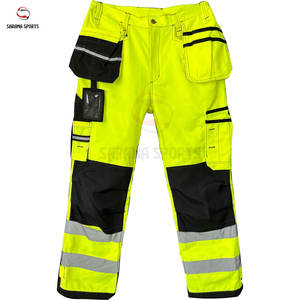 Uniforme de Trabajo de Alta Visibilidad Amarillo para Hombre, Ropa de Trabajo de Seguridad de Doble Capa con Forro Polar, Trajes de Seguridad - Product Image 3