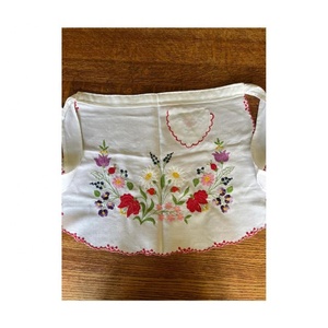 2026 Tablier de cuisine haut de gamme vintage d'été, style robe florale, brodé en coton fait main, 145cm*50cm, résistant à la saleté, livraison directe - Product Image 2