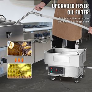 Unità di filtraggio olio per friggitrice commerciale da 18L, 10 L/min, con ruote girevoli e tubo dell'olio per filtrazione rapida - Product Image 2
