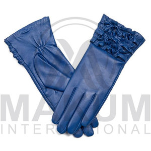 Nouveaux gants en cuir véritable tendance avec garniture 100% cuir véritable, gants d'hiver - Product Image 3