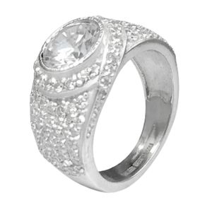 Gemvanity SR1459 Anillo de Moissanita con Corte Brillante y Engaste de Canal Clásico de Lujo Chapado en Oro de 14K y Plata, para Mujer y Unisex, Ideal para Fiestas - Product Image 1