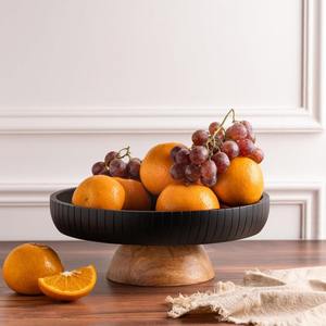 Cuenco de madera estilo antiguo apto para alimentos, ideal para ensaladas de frutas, patatas fritas, alimentos secos, o como cuenco decorativo para mesa de centro o exhibición en la cocina. - Product Image 1