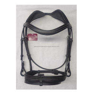 Bridon de cheval en cuir personnalisé avec design anatomique, tête et bride rembourrées douces, fabricant grossiste - Product Image 1