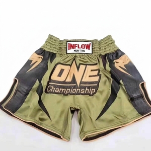 Pantalones de Entrenamiento de Muay Thai para Hombre y Mujer, Pantalones Cortos de MMA con Logotipo Frontal para Artes Marciales, Uniformes de Boxeo - Product Image 1
