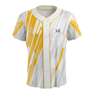 Camiseta de Béisbol para Mujer, Manga Corta, Cierre de Botones, Absorbe la Humedad, Poliéster, Corte Regular para Adultos - Product Image 1