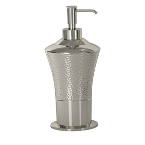 Gold <b>Soap</b> Dispenser Square Stainless Steel Liquid <b>Hand</b> Wash Pump Bottle Set Modern Etched Metal Design <b>Refillable</b> Lotion - Product Image 5
