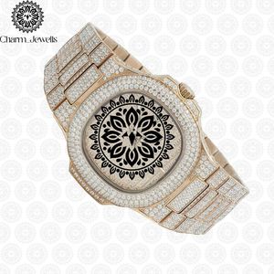Charm Jewells Luxury Women's Yellow Gold Rectangle <b>Watch</b> <b>Diamond</b> Encrusted Folding Clasp Quartz Movement 18mm Band - Product Image 4
