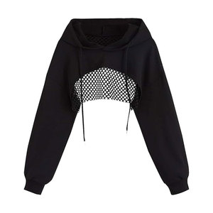 Sudaderas con Capucha Cortas Personalizadas para Mujer, Color Sólido en la Parte Delantera, Tejido de Lona Transpirable Antipilling, Venta al por Mayor para la Temporada de Invierno - Product Image 1