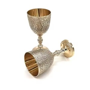 Premium Handmade Metal <b>Wine</b> <b>Goblet</b> Artistic Engraved Chalice Vintage Drinking Cup Wedding Table Accent - Product Image 6
