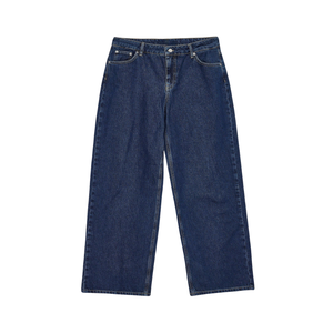 Jeans de mezclilla para mujer, de pierna recta, cintura alta, corte regular, teñidos, mezcla de algodón y poliéster, transpirables, casuales, con bordado - Product Image 6