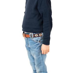 Men'<b>s</b> Genuine Leather <b>Tab</b> Woven Belt Fashion Casual Solid Steel Buckle Breathable Adjustable Braided Cow Hide - Product Image 2